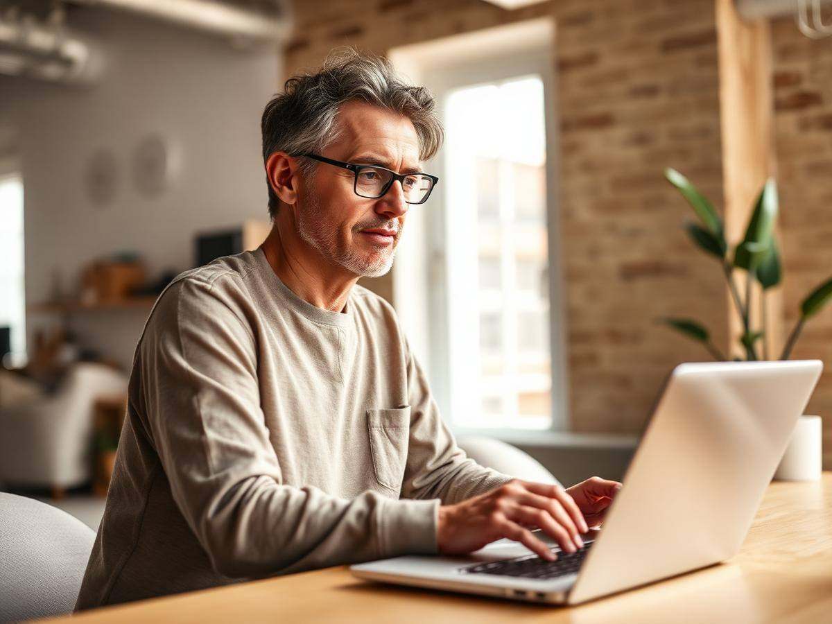 Self-employed professional working in a modern loft